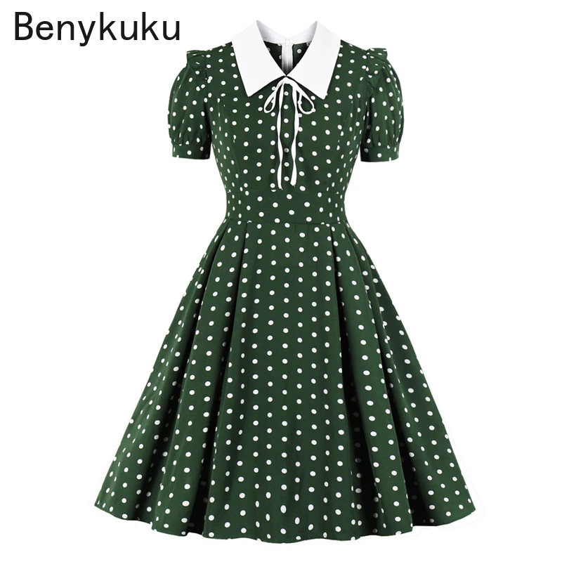 Lemon Print Vintage Cotton Dress Sleeveless Plus Size 4XL Women Pin Up Retro Dress Elegant Party Vestidos Ladies Summer Dresses