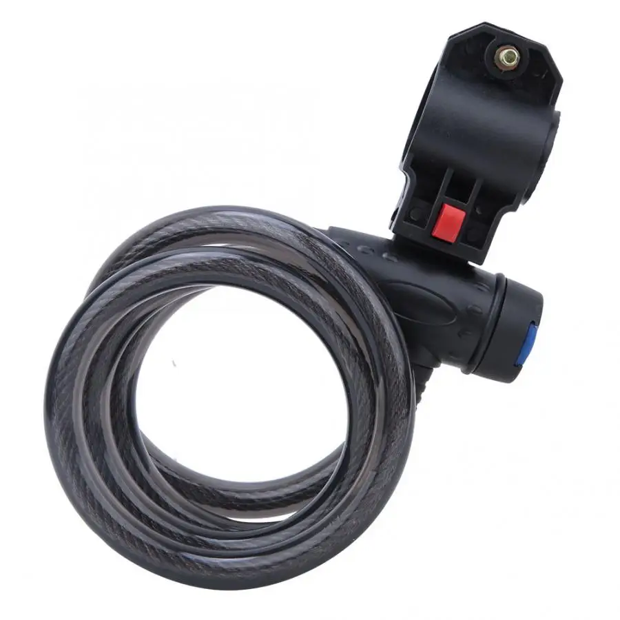 Motorcycle Bicycle Spiral Cable Lock Aluminum Alloy Cycling Security Bike Ring Lock Anti-theft Electric Vehicle Ring Lock