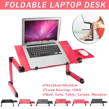 

Aluminum Alloy Laptop Table Adjustable Portable Folding Computer Desk Students Dormitory Laptop Table Computer Stand Bed Tray