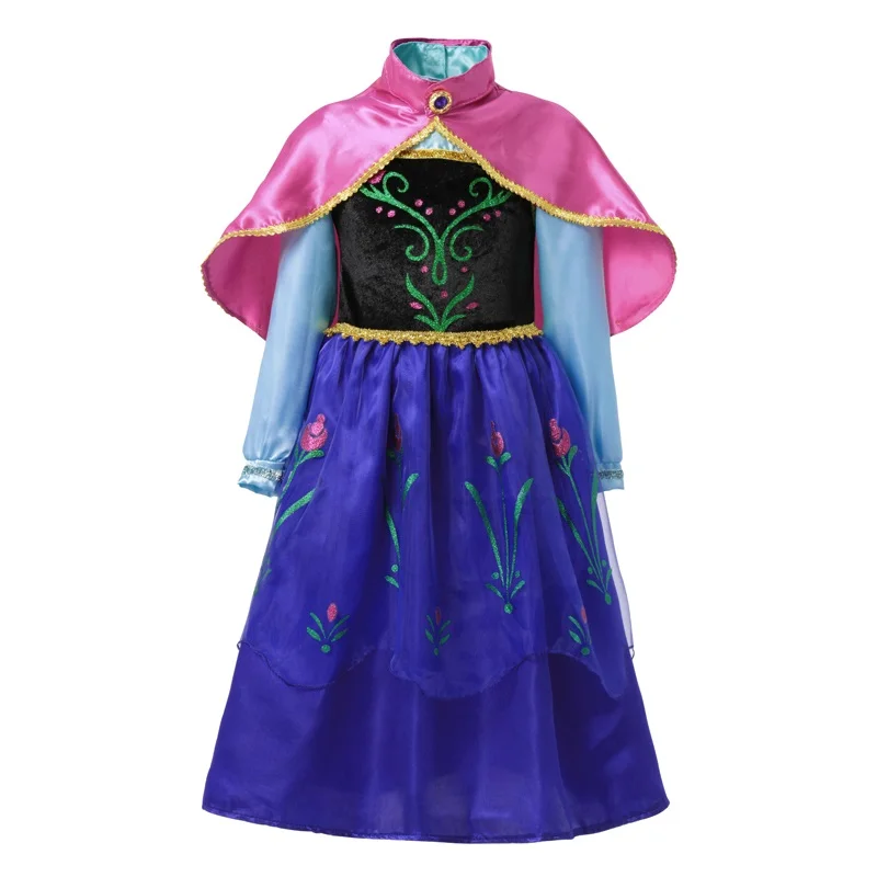 Winter Anna Only MUABABY/нарядный костюм принцессы Анны и Эльзы для девочек; детские Новые Вечерние платья Снежной Королевы на Хэллоуин, карнавал; Одежда для девочек - Цвет: Winter Anna Only
