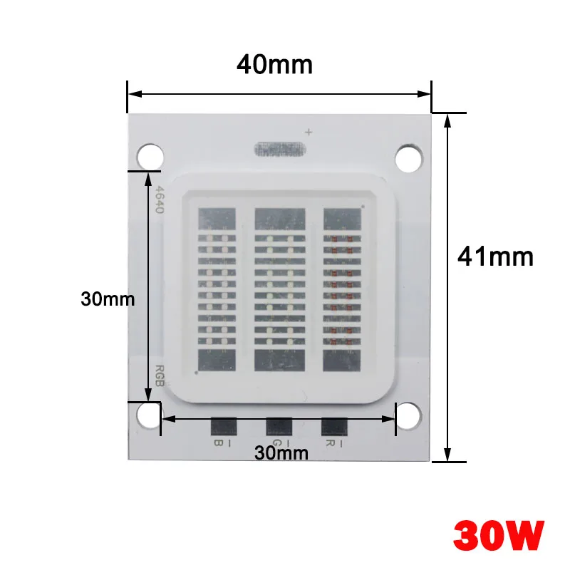 Цветная(RGB) Встроенный светодиодный чип 10 Вт 20 Вт 30 Вт 50 Вт COB лампы высокой Мощность-бисерина Алюминий пластина для Светодиодный ламп - Испускаемый цвет: 30W