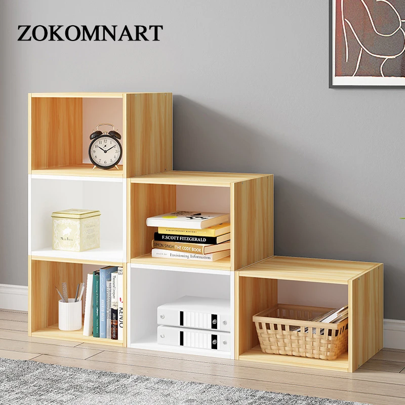 

ZOKOMNART Wooden Cube Bookcase Creative Combination Lockers DIY Multi Lattice Cabinets Cubes Organizer Book Shelf for Bedroom