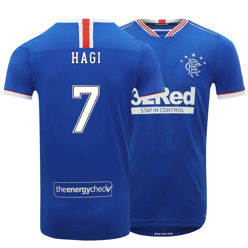 New 2020 2021 Rangers Fc Home Jersey Tees T Shirt High Quality Glasgow Rangers 7 Hagi Jerseys Customize Camisa Camiseta T Shirts Aliexpress