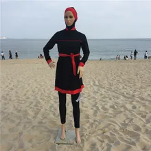 S Мусульманский купальник для мусульман, Женский скромный хиджаб, плюс размер, одежда для плавания, купальный костюм, пляжный купальник с полным покрытием