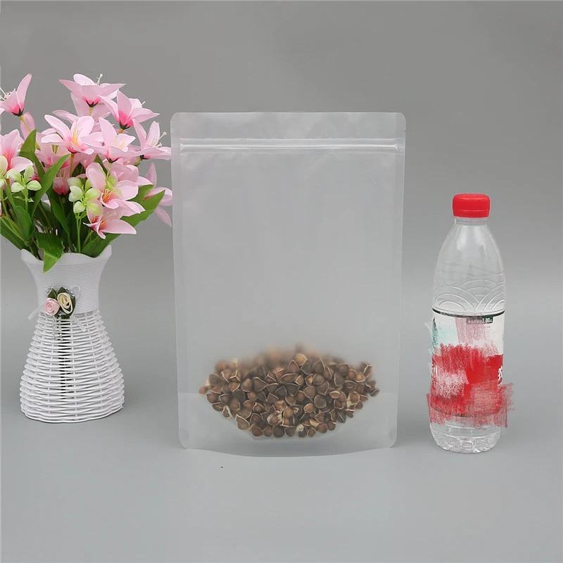 StoBag 50pcs PE Matte Transparent Self-supporting Ziplock Food Packaging Bag Tea Dried Fruit Plastic Self-supporting Zipper Bag 5