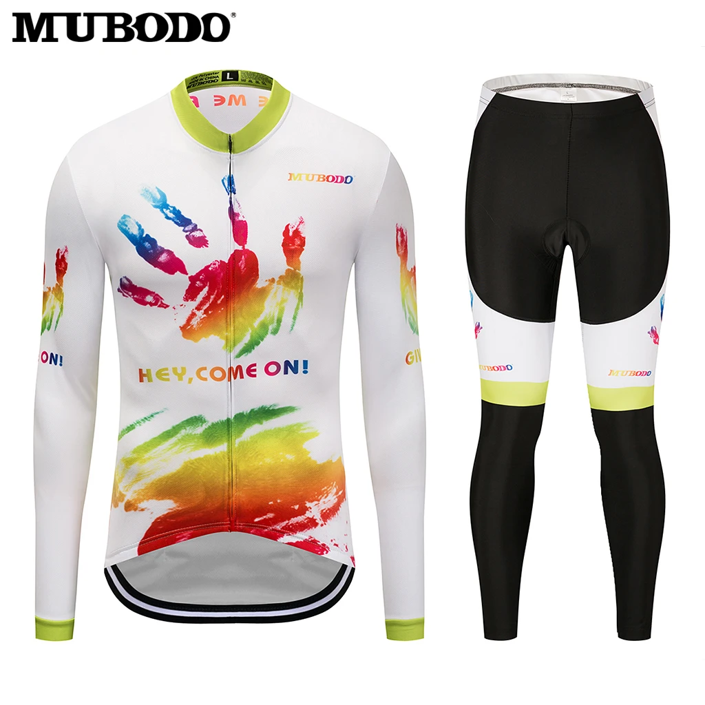 Ciclismo Jersey Мужская велосипедная рубашка с длинным рукавом, одежда осень, комплект с длинным рукавом для велоспорта - Цвет: 1