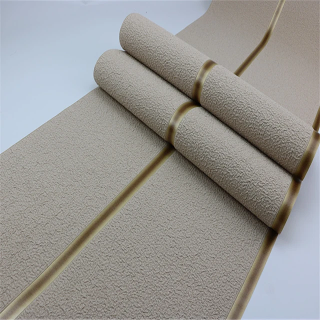 9.5m Roll Modern Deerskin Velvet Wallpaper Non-woven Fabric 3D Stripe Living Room Bedroom TV Background Wall Stickers 90102