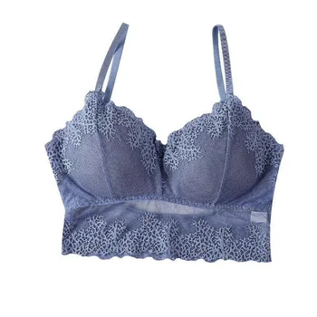 

Women's Push Up Wireless Lace Bra Sexy Lingerie Solid Color Soft Sleeping Bralette H