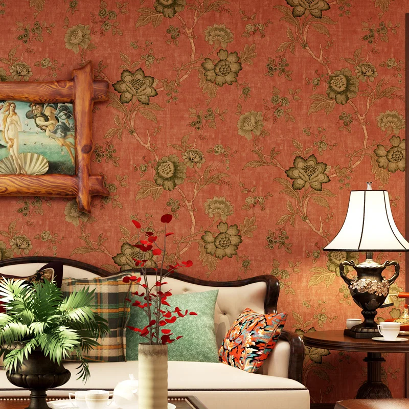 

Non-woven Style Flower Vintage Wallpaper For Bedroom Walls Living Room Sofa Tv Background Wall Home Decor Wall Paper Rolls