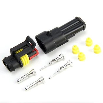 

10 Kit 2 Pin Way Waterproof Electrical Wire Connector Plug Spring Connector Wire Cable Clamp Terminal Block 2 Way Easy Fit
