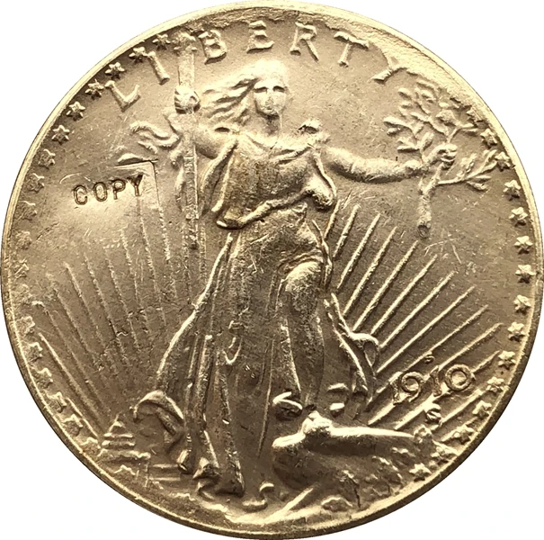 США 1910 S $20 St. Копия монеты с изображением гауденция|Безвалютные монеты| |