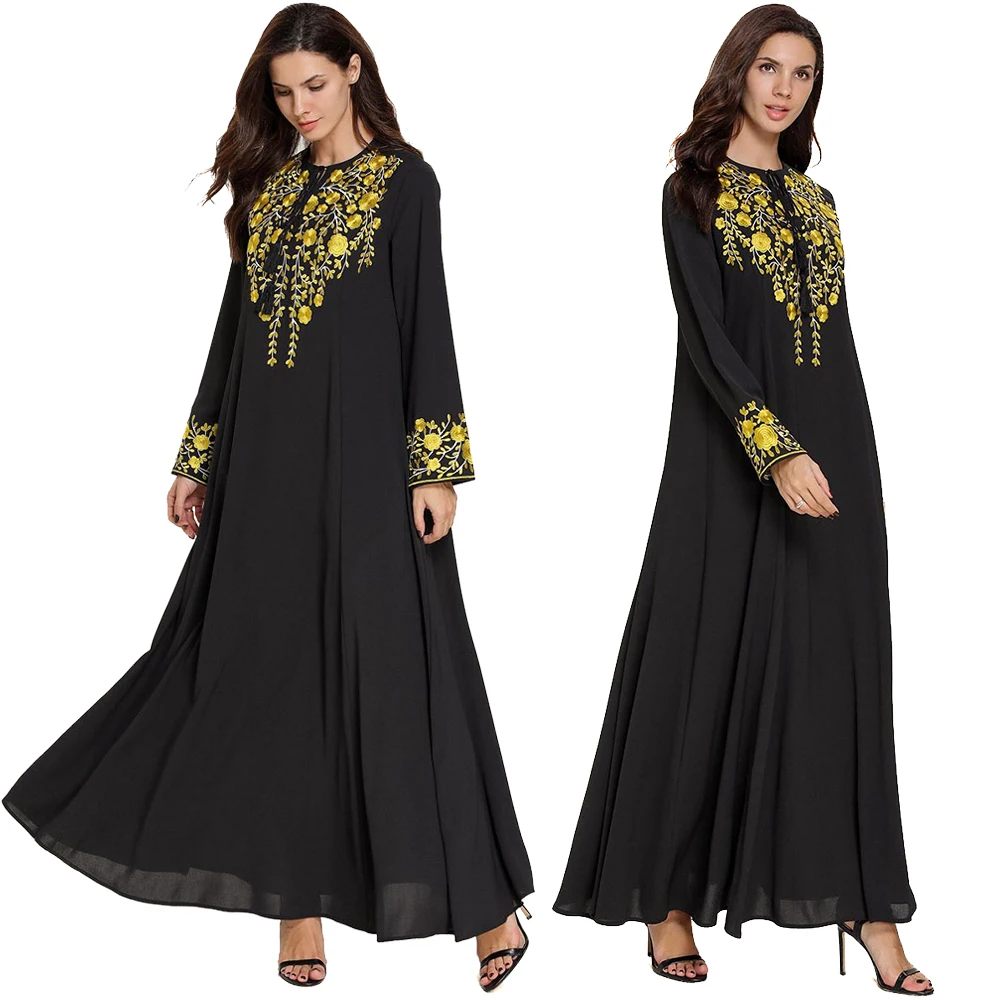 Абая(Бангладеш) мусульманская вышивка платье Дубай абайя Пакистан халат marocaine caftan турецкий хиджаб вечернее платье Исламская одежда