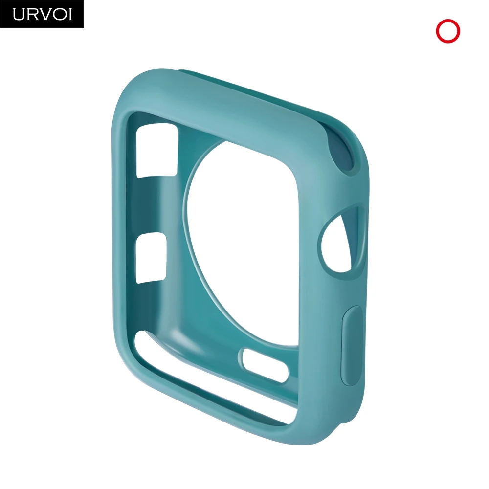 URVOI чехол для apple watch 4 5 3 2 1 чехол для iwatch бампер 38 42 40 44 мм ТПУ карамельного цвета протектор ультратонкая рамка - Цвет: Pine green