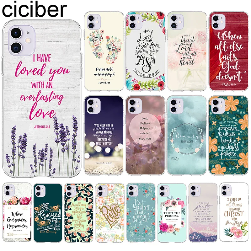 Чехол ciciber bible Quotes для Iphone 11 чехол iPhone XR Pro 7 X XS MAX 8 6 6S Plus 5S SE силиконовый телефона |