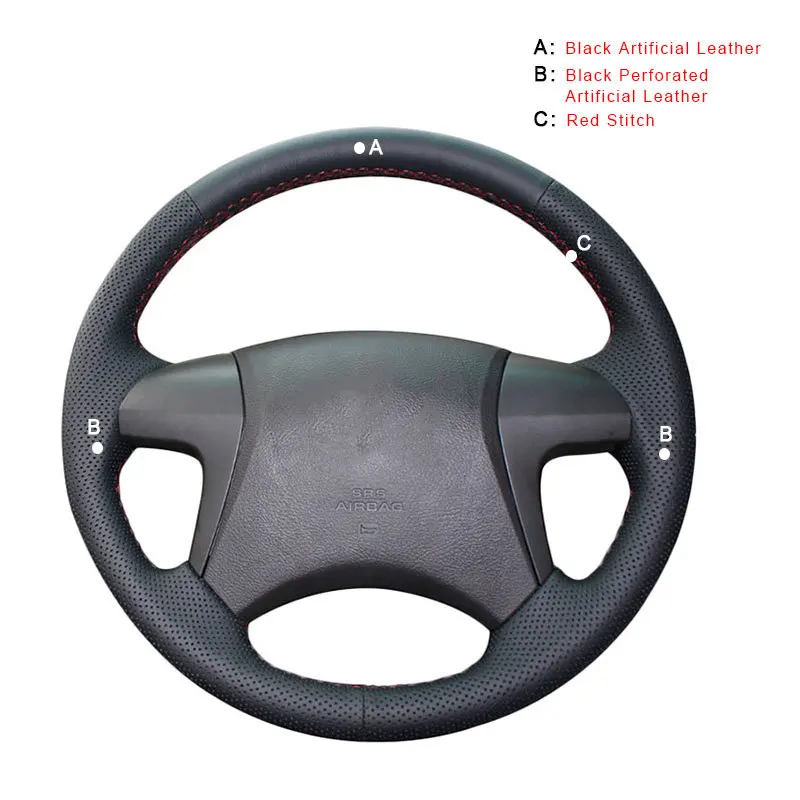 Artificial Leather Авто оплетка на Руль Обложка для Toyota Highlander 2008 2009 2010 2011 2012 2013 Camry 2007-2011 колпаки для автомобильных колес - Название цвета: Artificial Leather