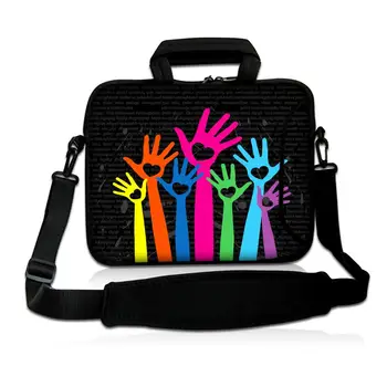 

Colorful Hands 10"Laptop Carrying Bag Sleeve Case Cover w/Side Pocket +Shoulder Strap For 9.7" -10.2" Laptop Tablet PC