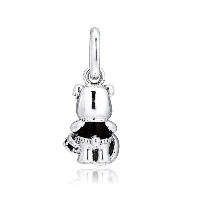 QANDOCCI Медвежонок Теодор Висячие бусины для изготовления ювелирных изделий подходит браслет в европейском стиле Argent 925 пробы серебряные подвески Оригинальные Серебряные