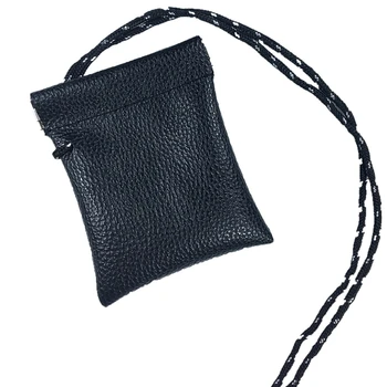 

Fashion Leather Lanyard Coin Purse Hanging Neck Small Wallet Wristlet Change Bag