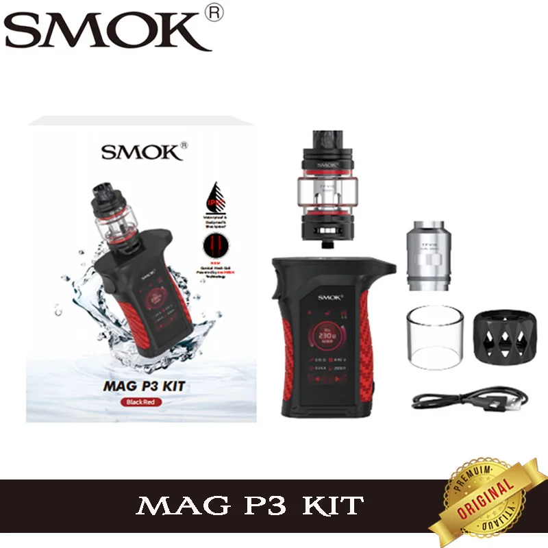 Оригинальный набор для вейпа SMOK MAG P3 230 Вт Box MOD 9 мл бак TFV16 конический nexMesh и двойная