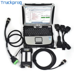 Outil de diagnostic pour Volvo Vocom II 88894000 + V2.7 2.8 PTT dev2 VOCOM 2 Impact pour camion, chargeur de pelle + ordinateur portable CF19 