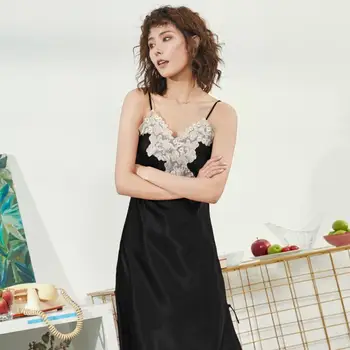 

Women's Faux Silk Suspender NIGHT DRESS Skirt Sleepwear Sexy Temptation Lace Lounge Nightgown