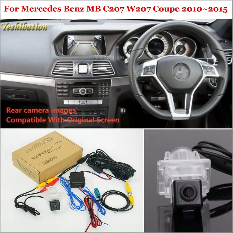 Комплект камеры заднего вида для Mercedes Benz MB C207 W207 купе 2010 ~ 2015 совместимый с RCA и