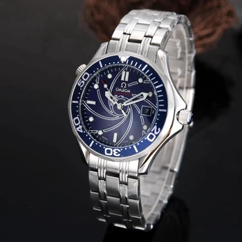 

Omega- Luxury Brand Ceramic Bezel Mens AAA Mechanical SS 007 Automatic Movement Men Watch Designer Watches Wristwatches 954