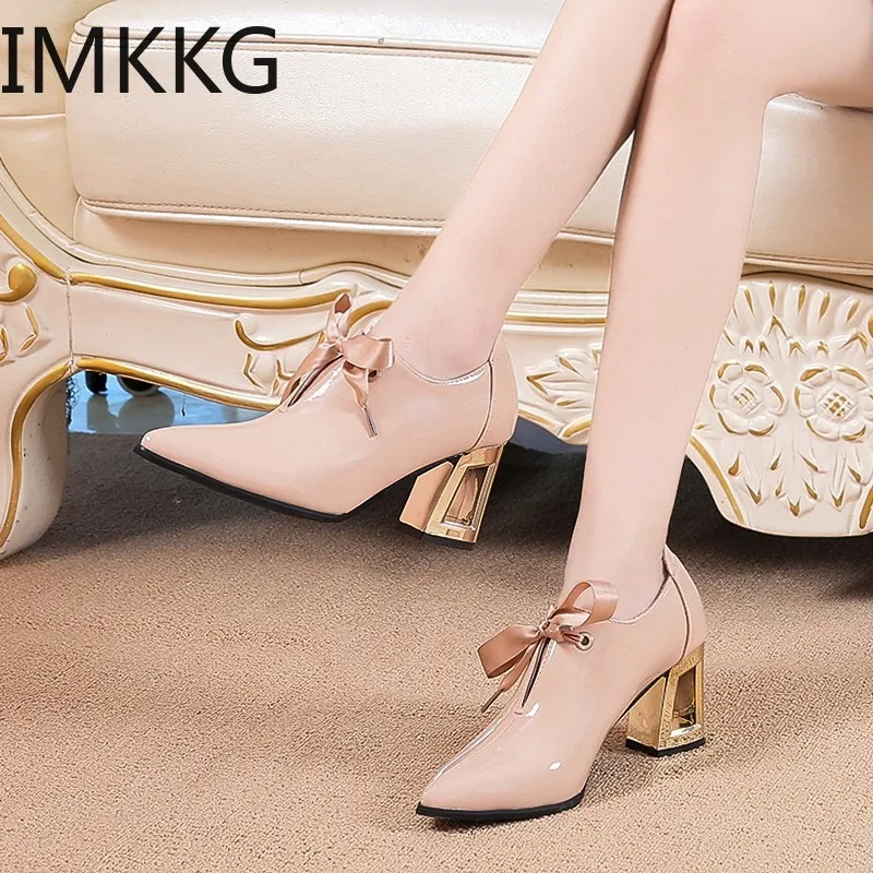 

Ankle Boots for Women Autumn Boots Women Black Beige High Heel Pointed Toe Lace up Women Shoes F90336