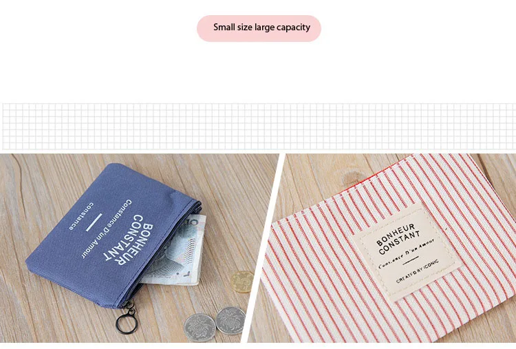 10pcs Unisex Canvas Purse Card Key Mini Purse Pouch Canvas Bag Small Zipper Coin Purse Card Holder Wallet Four style Available