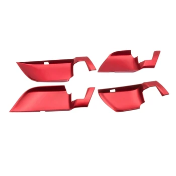 

4Pcs Red Inner Door Handle Bowl Cover Trim Interior Decor for Honda Accord 2018 2019 2020 Accessories