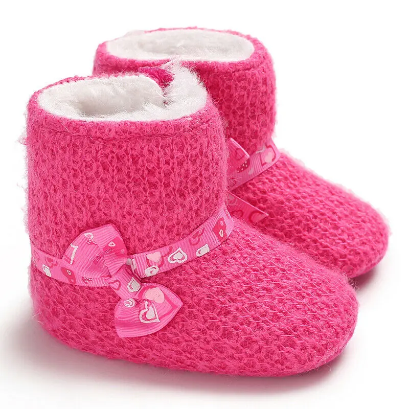 Очаровательные Зимние ботиночки для новорожденного мягкий подошва; теплые ботинки для маленьких мальчиков и девочек; обувь для кроватки; Повседневная нескользящая обувь для детей 0-18 месяцев