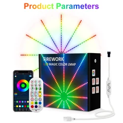 Fireworks Strip Light Christmas RGB LED Festoon Fairy Light Music Control Meteor Lamp Marquee Home Wedding Room Decor Light Tape