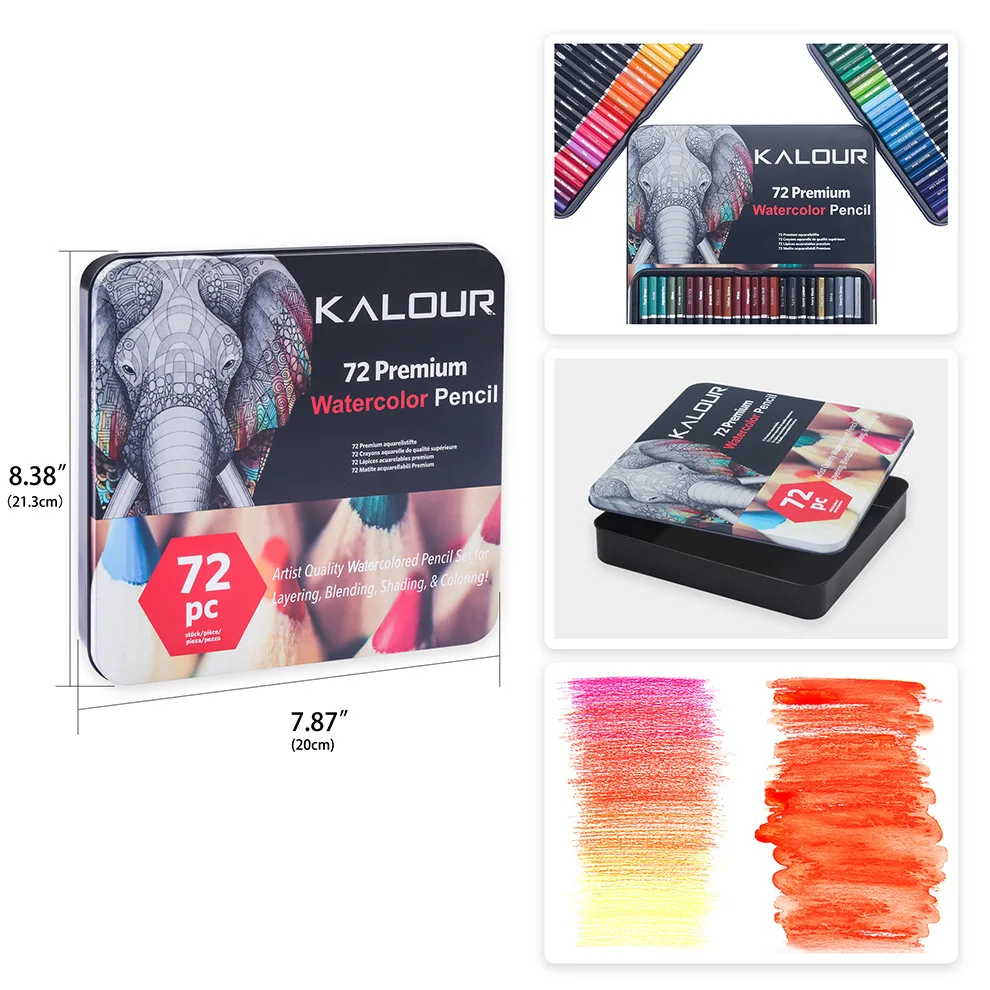 KALOUR Colored Pencils 180 High Quality Vibrant and Durable ,3.8mm Premium  Core,Gift Tin Box for Adults kids Beginners - AliExpress