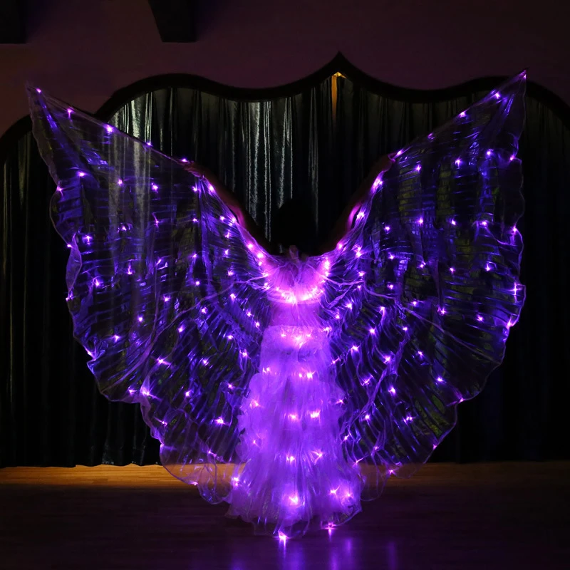 

Dance Wings Belly Dance Performance Props Children Party Costumes Accessories LED Lsis 6 Color Wings