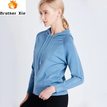 

2020 New Spring Women Hooded Knitted Sweater Long Sleeve Casual Loose Hollow Out Woolen Pullovers Female Knitted Tops