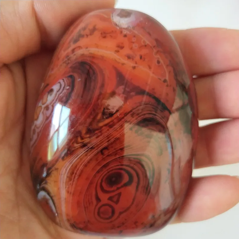 Натуральный камень красный агатанд узорные silke пальмовые камни Мани маленькие камни и кристаллы заживляющие кристаллы - Цвет: M22         144g