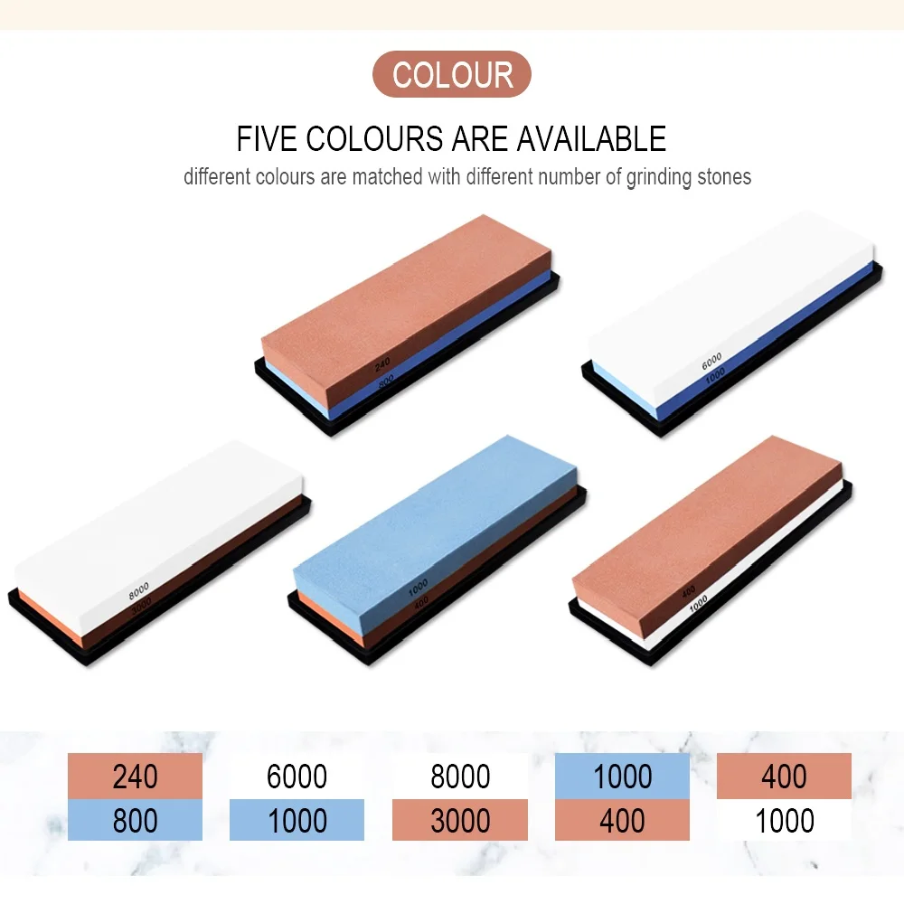 

2 in 1 Whetstone 240/1000/8000 Knife Sharpening Stone Stainless Steel Knives Sharpener Blade Grinding Holder Kitchen Accessories