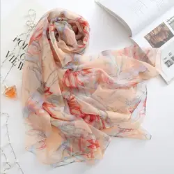 2019 Весенний новый шарф из мягкой пряжи женский высококачественный шелковый шарф подарок негабаритный напечатанный имитация шелка шаль