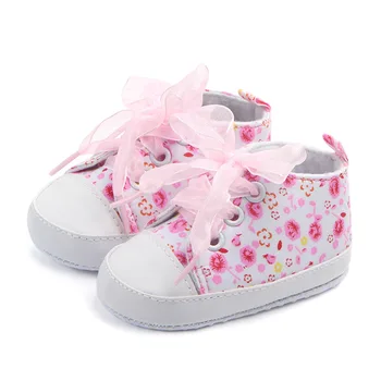 

Floral Pattern Canvas Baby Shoes Casual Newborn Baby Girl Boy Shoes Sole Infant Toddler Shoes baby Tennis Shoes First Walkers