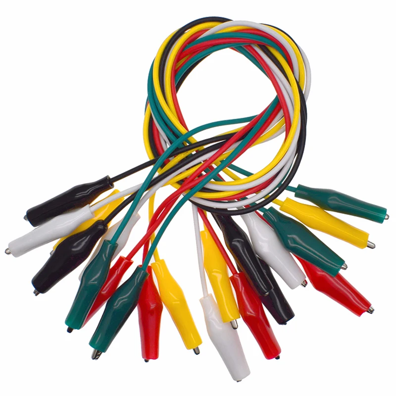 Alligator Clips Electrical DIY Test Leads Double-ended Crocodile Clips Roach Clip Test Jumper Wire 46CM 1Set 10PCS