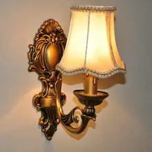 Настенный светильник в виде свечи, модный античный светильник, прикроватная лампа для спальни, зеркальный светильник, лампа для лестницы, однотканевый настенный светильник