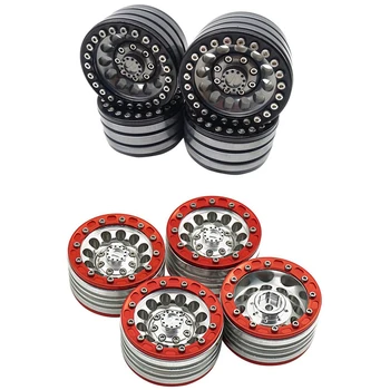 

4Pcs Car Wheels Cool Wheel Rims 1.9 Inch Beadlock Wheel Hubs for SCX10 CC01 & 4pcs Alloy Rock Crawler Beadlock Wheel