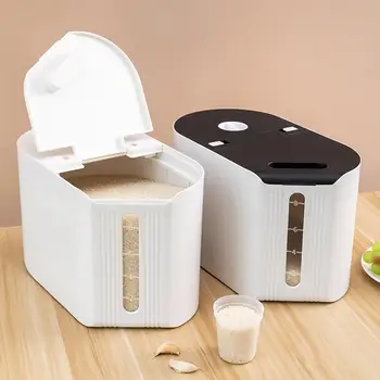 

Kitchen Metering Rice Storage Box Moisture-proof Home Food Flour Barrel Bucket