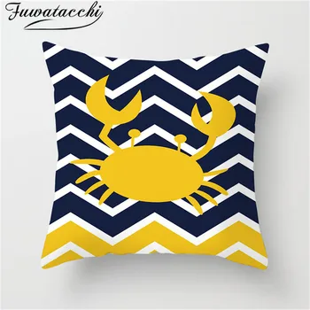 

Fuwatacchi Geometric Wave Cushion Cover Cancer Pattern Throw Pillow Cover Gold Stamping Pillowcases 45X45 Square