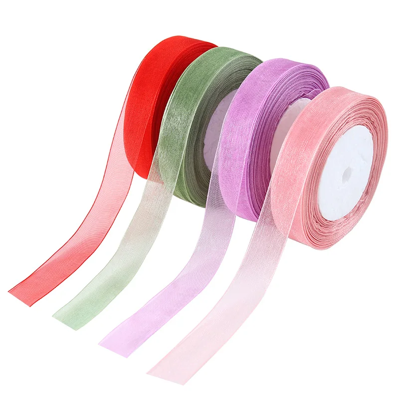 Organza Ribbon Roll - Vibrant Colors for Gift Wrapping and Decorations, 45 Meters