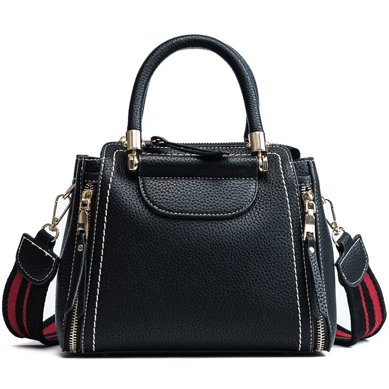 

Retro Shoulder Bag Women's Simple Cool Embossed Leather Large-Volume Glorious Postman Cross-body Korean-style Tundish