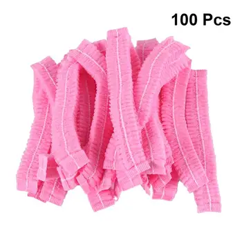 

100pcs Disposable Hair Cap Non-Woven Dust Cap Bouffant Cap For Medical Service Food Baking Makeup Accessories Beauty Tool