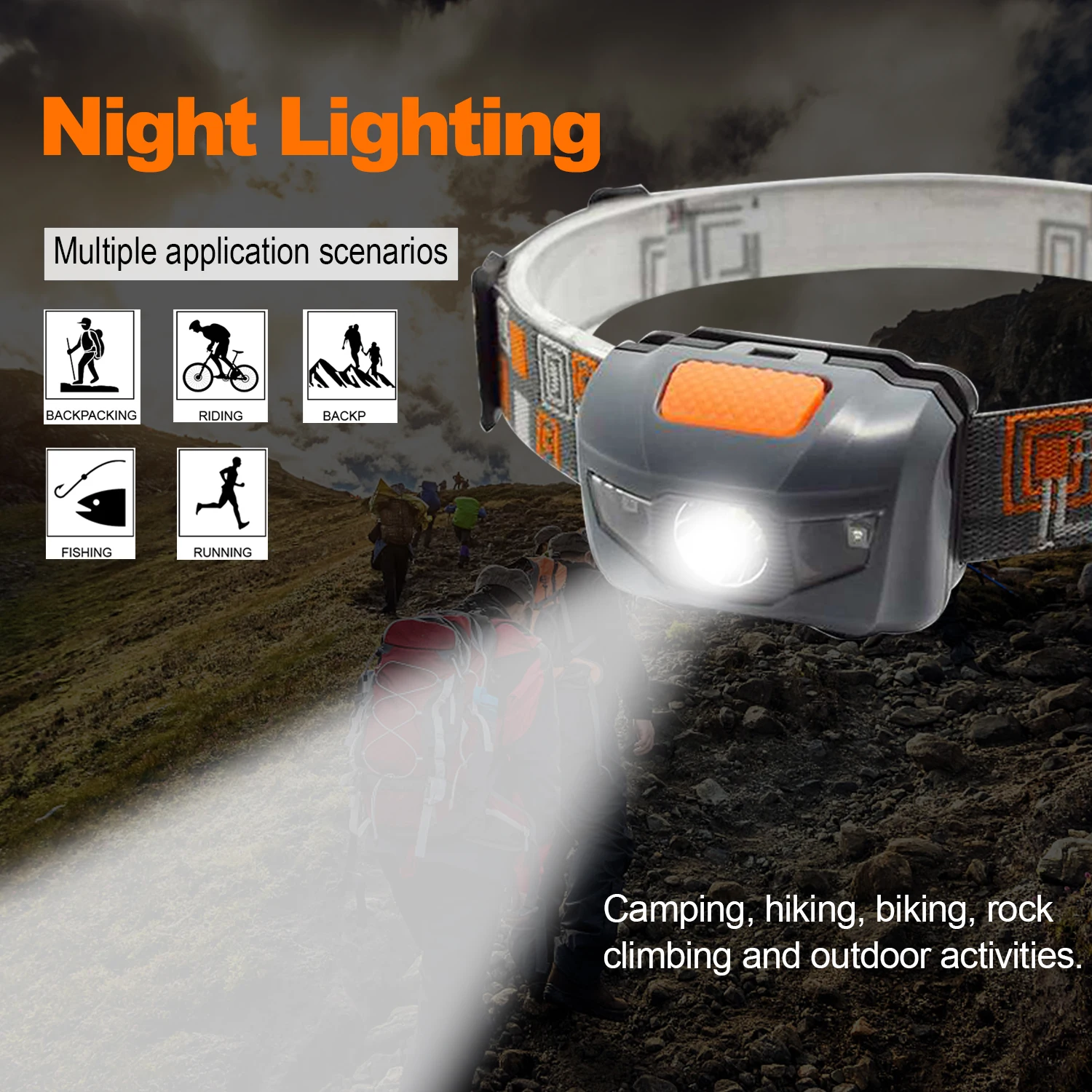 

Waterproof Mini Small Lantern LED Headlamp Powerful 4 Modes Forehead Headlight Portable Night Running Exploring Hunting Torch