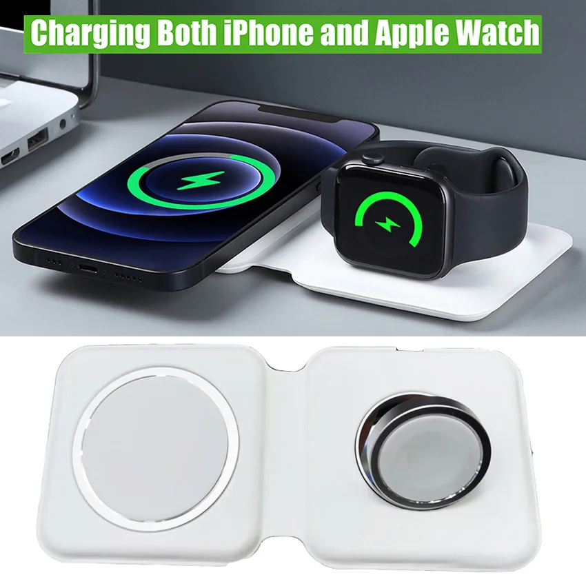 US $35.57 Offiicial 11 2in1 Qi 15W Wireless Magnetic Magsafing DUO Charger For IPhone 12 Pro Max 11 Charging Dock For Apple Watch Airpod