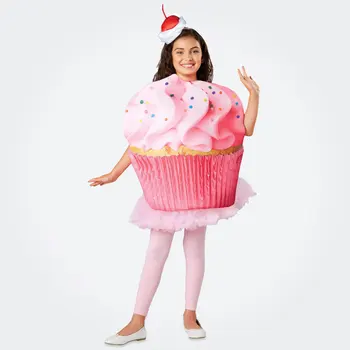

Kids Sugar Sweet Pink Cup Cake Food Themed Halloween Party Costume